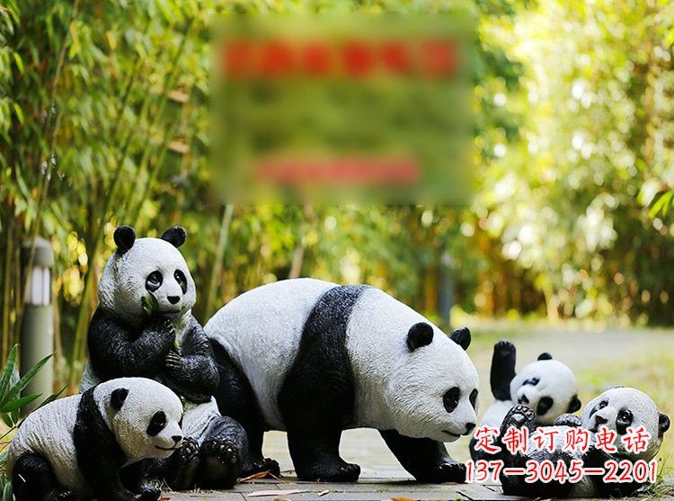 烟台玻璃钢仿真熊猫雕塑
