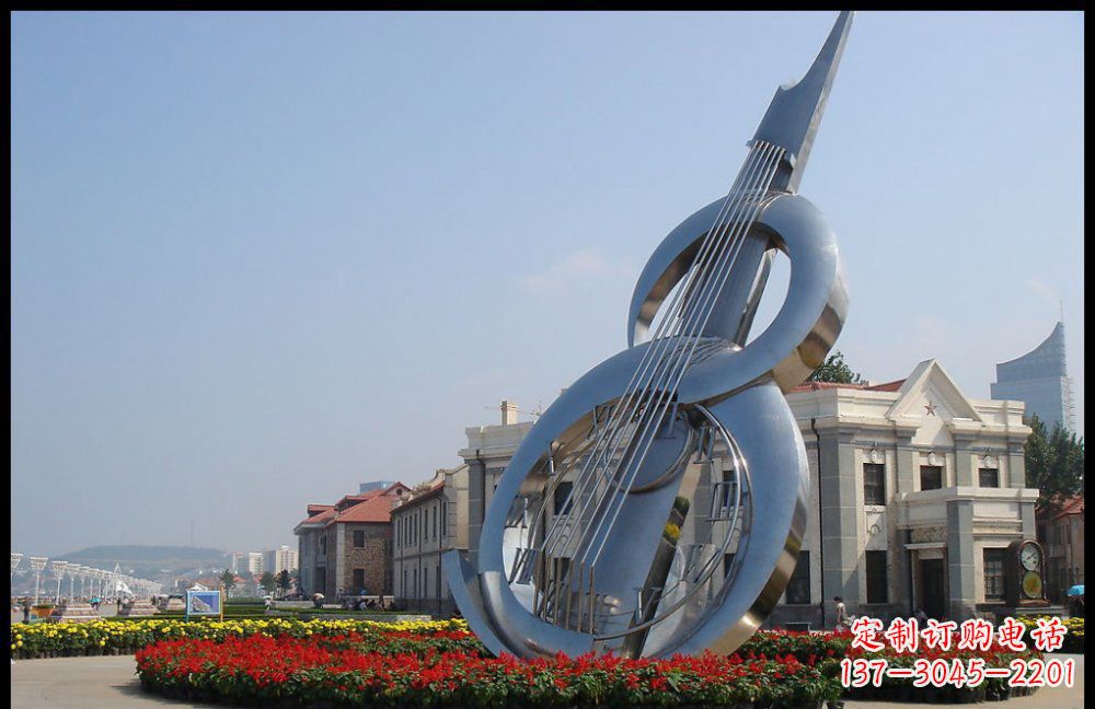 烟台YFZD-001不锈钢抽象大提琴雕塑
