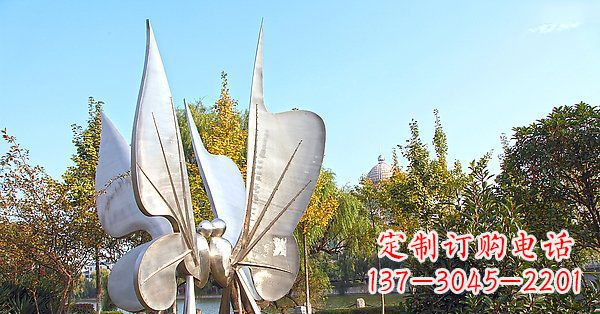 烟台英伦风格精致不锈钢抽象蝴蝶雕塑