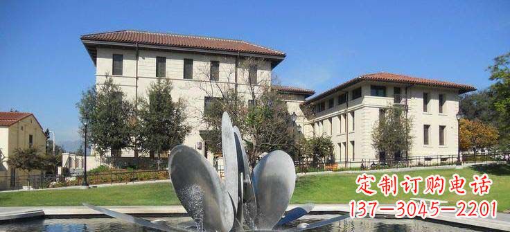 烟台抽象花朵不锈钢喷泉雕塑