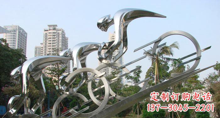 烟台不锈钢自行车抽象雕塑