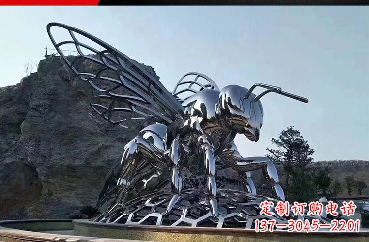 烟台公园不锈钢大型蚂蚁雕塑