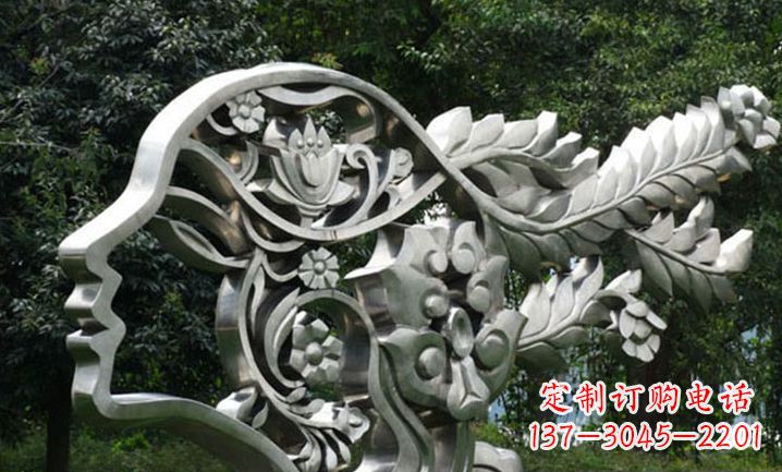烟台美丽如梦不锈钢美女雕塑
