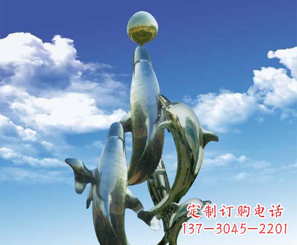 烟台有定制|不锈钢|大型海豚雕塑