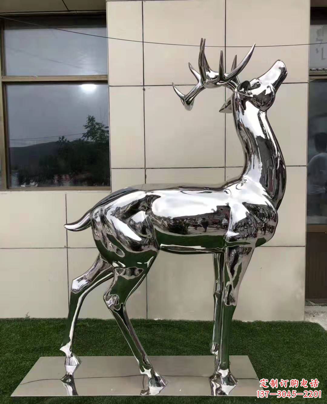 烟台不锈钢艺术品精美梅花鹿雕塑