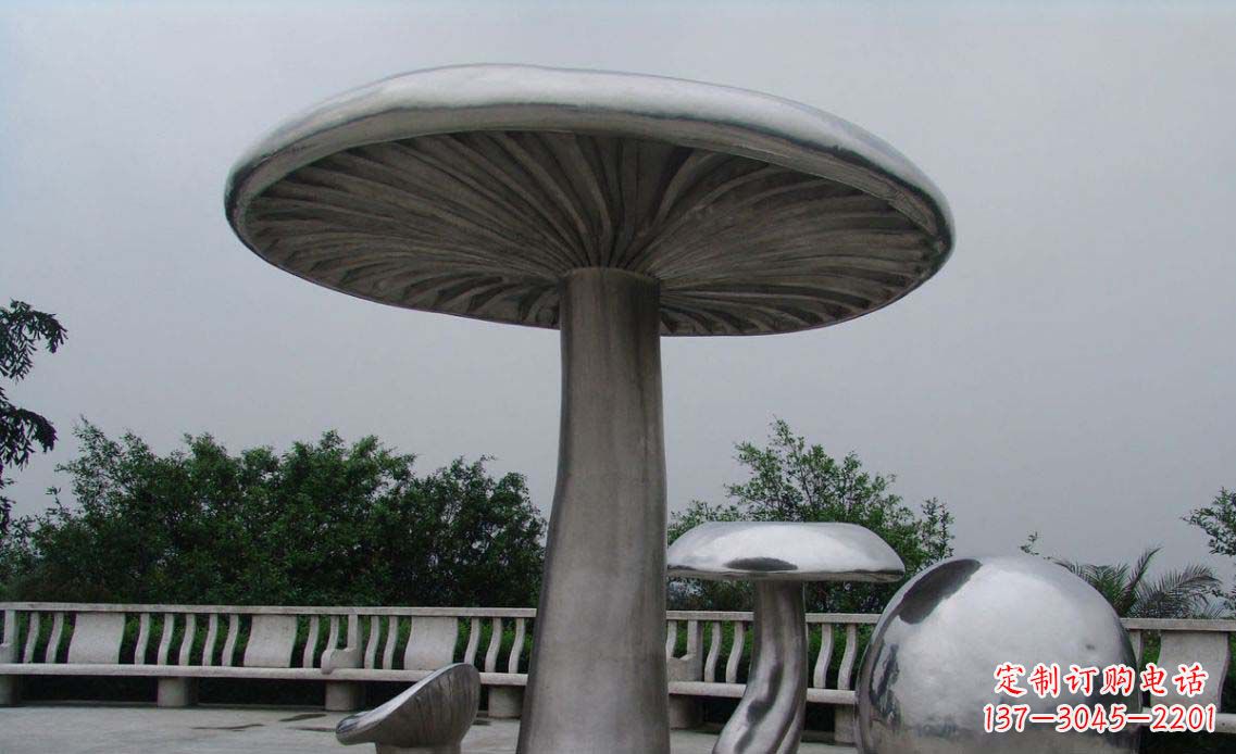 烟台特色不锈钢凉亭雕塑