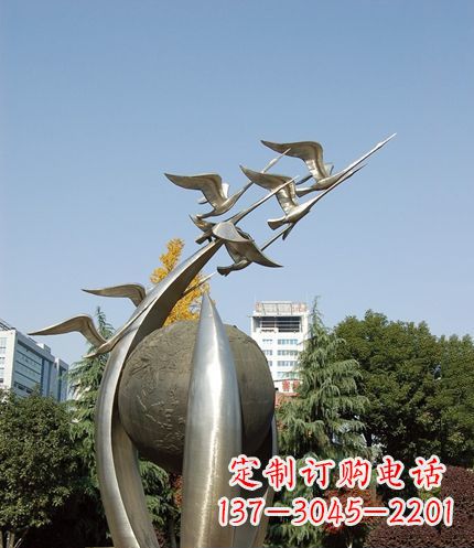 烟台唯美 大雁不锈钢雕塑