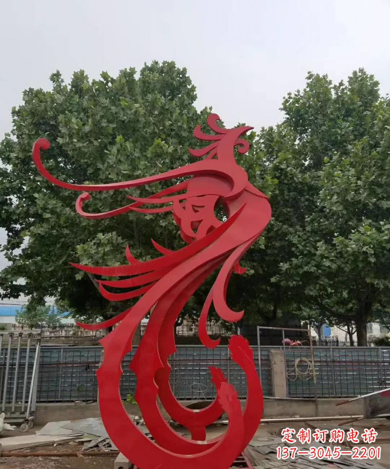 烟台产品名称浪漫传情不锈钢凤凰雕塑