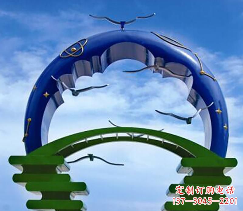 烟台不锈钢帝王拱景观雕塑