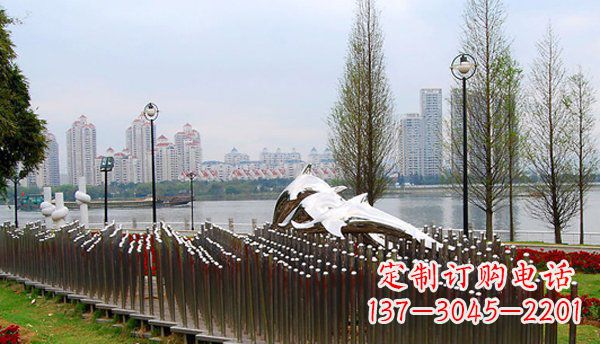 烟台动物主题不锈钢海豚雕塑