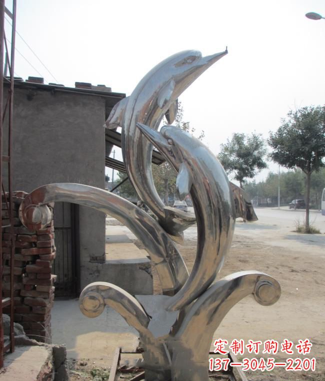 烟台倾情展示——室外可靠不锈钢海豚雕塑