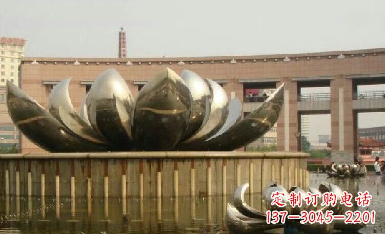 烟台廊中领雕塑优质的不锈钢荷花雕塑