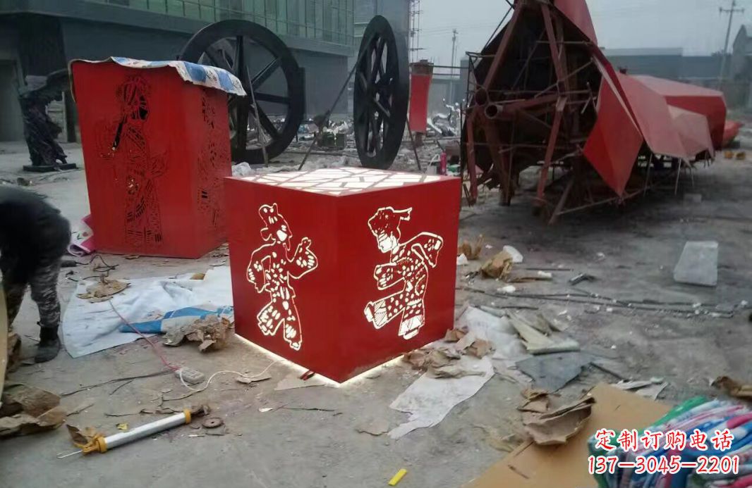 烟台高品质不锈钢皮影戏人物雕塑