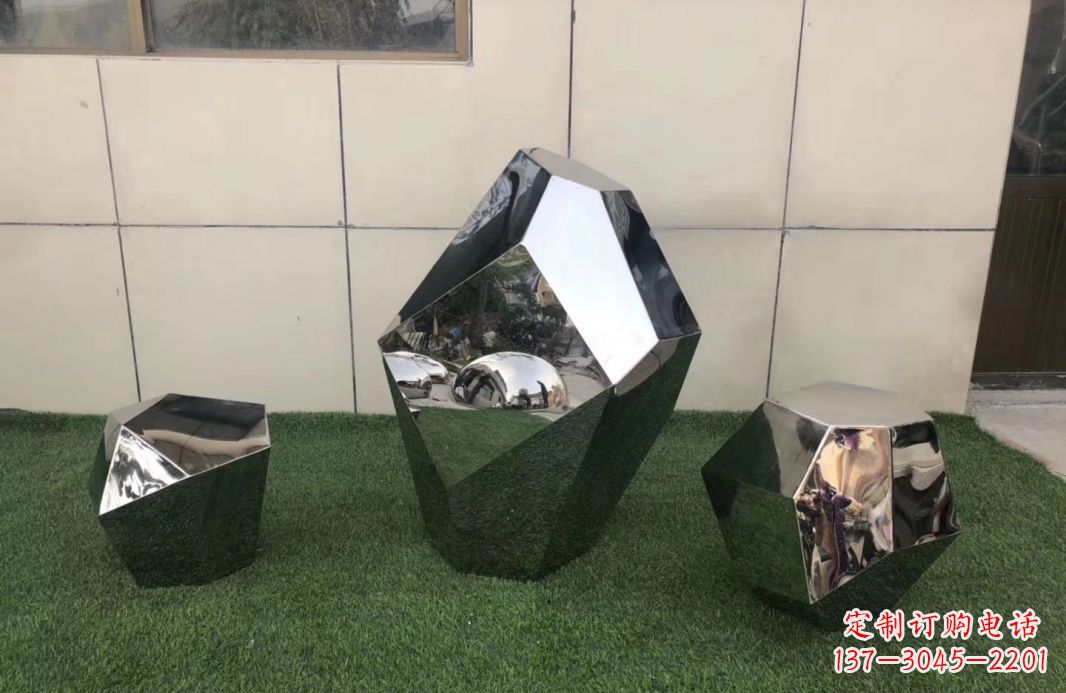 烟台高质感不锈钢鹅卵石雕塑