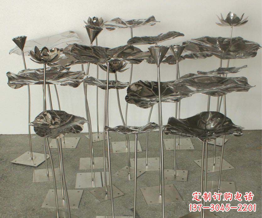 烟台精美装饰不锈钢莲叶雕塑