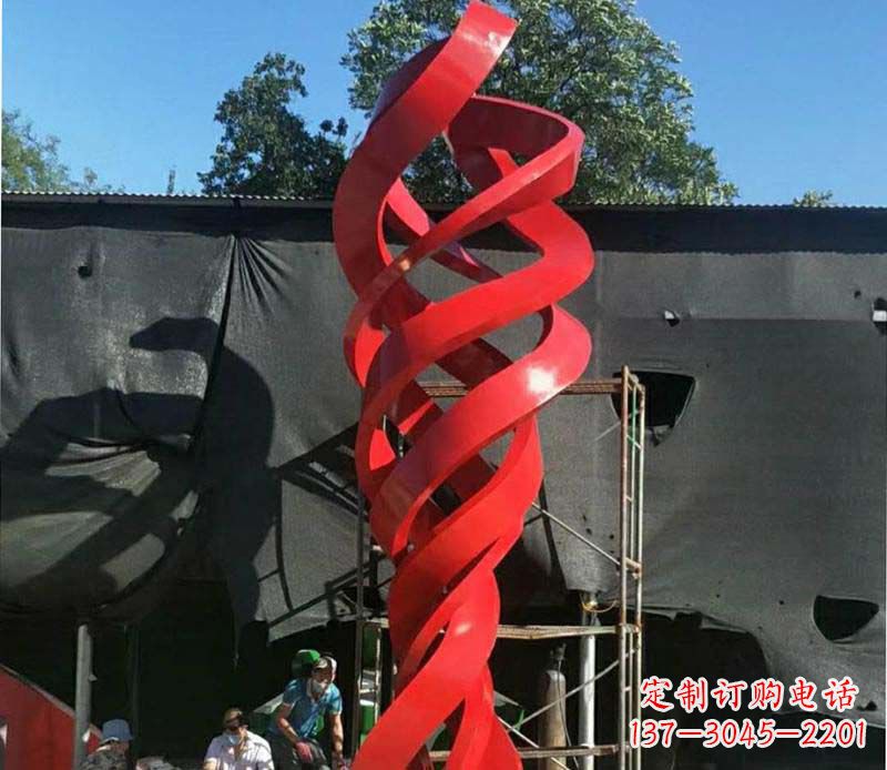 烟台高端不锈钢螺旋飘带景观雕塑