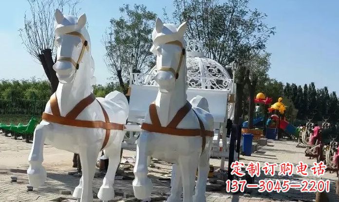烟台优雅迷人的不锈钢马车雕塑