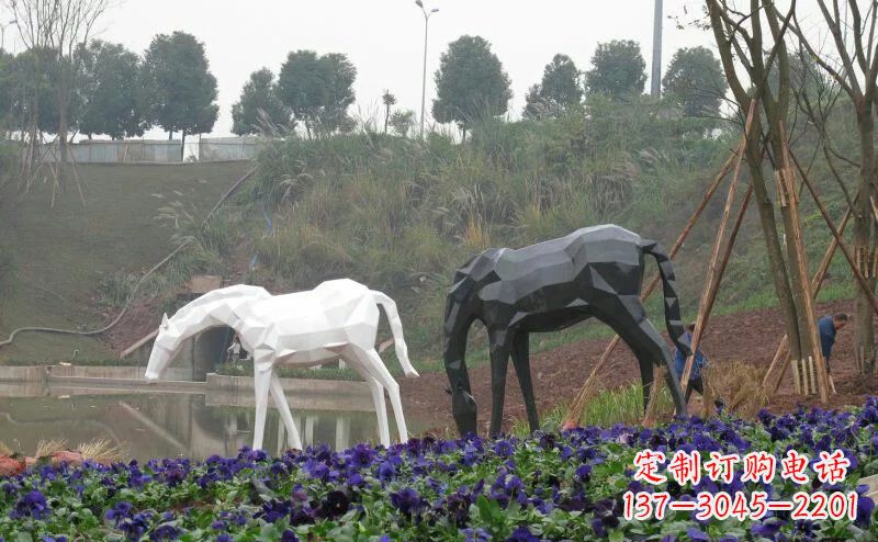 烟台盛世之美,精美不锈钢动物雕塑