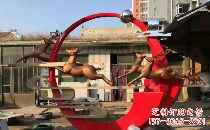 烟台梅花鹿不锈钢雕塑引人瞩目的审美观赏