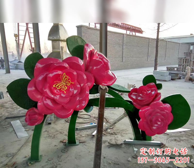 烟台中领雕塑花朵般精美的不锈钢牡丹雕塑