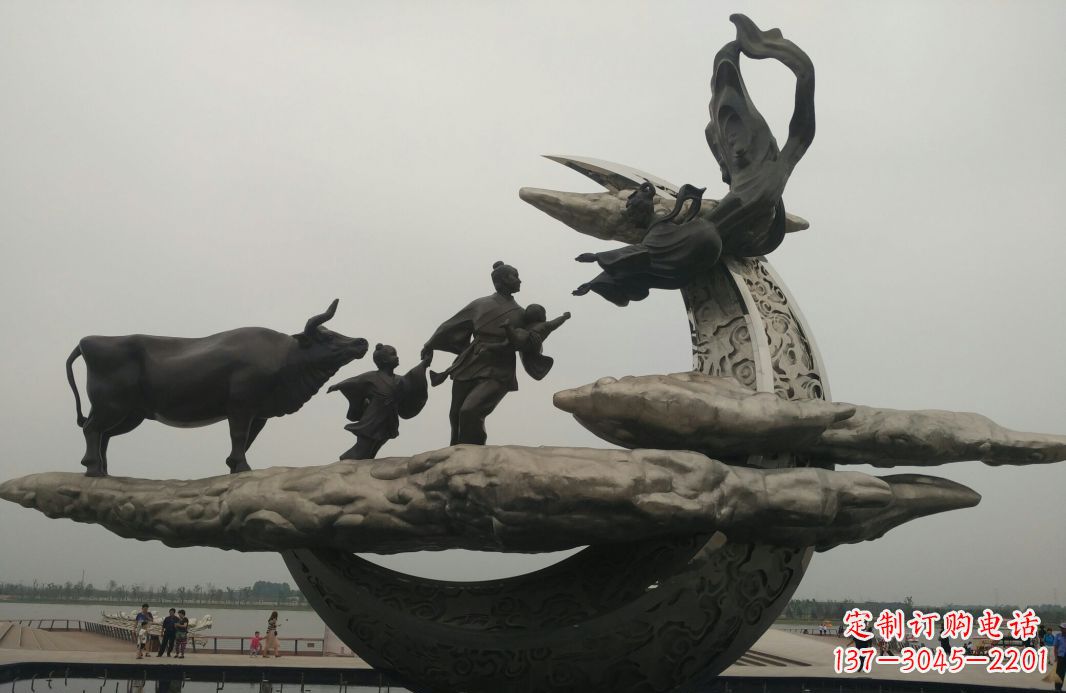 烟台古典传说景观雕塑牛郎织女