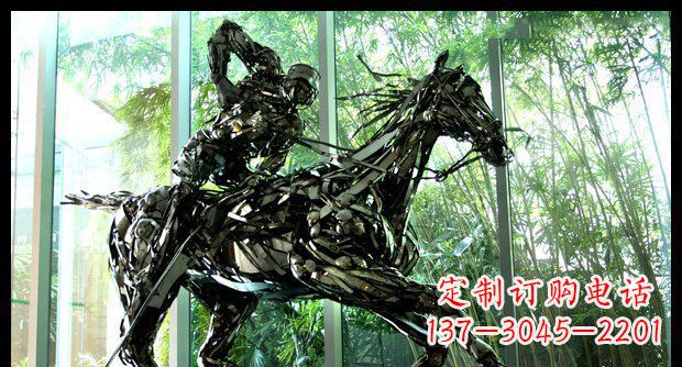 烟台高品质不锈钢骑马雕塑