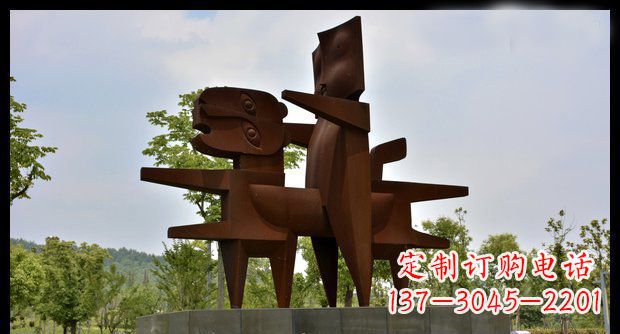 烟台不锈钢人骑老虎雕塑