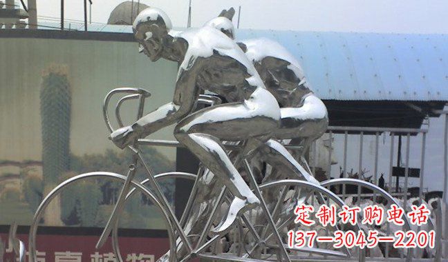 烟台不锈钢骑行自行车雕塑
