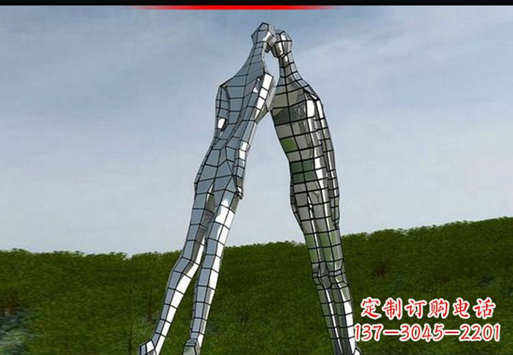 烟台爱的无限,不锈钢情侣人物雕塑