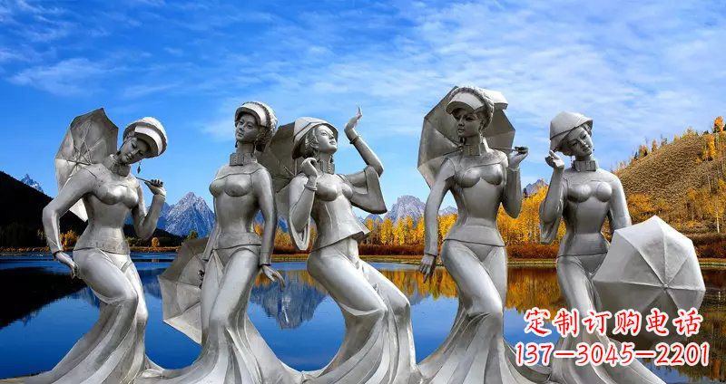 烟台现代少女雕塑