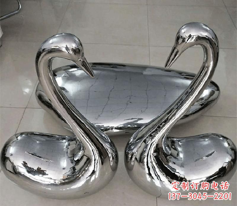 烟台高端定制不锈钢天鹅雕塑