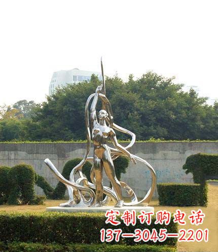 烟台跳丝带魅力少女铜雕