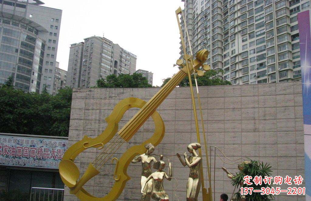 烟台不锈钢演奏大提琴雕塑