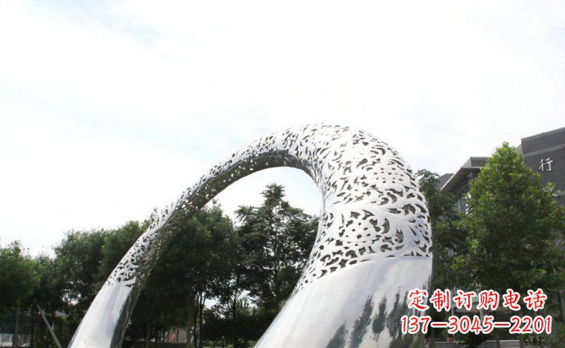 烟台优雅定制不锈钢圆形拱门雕塑