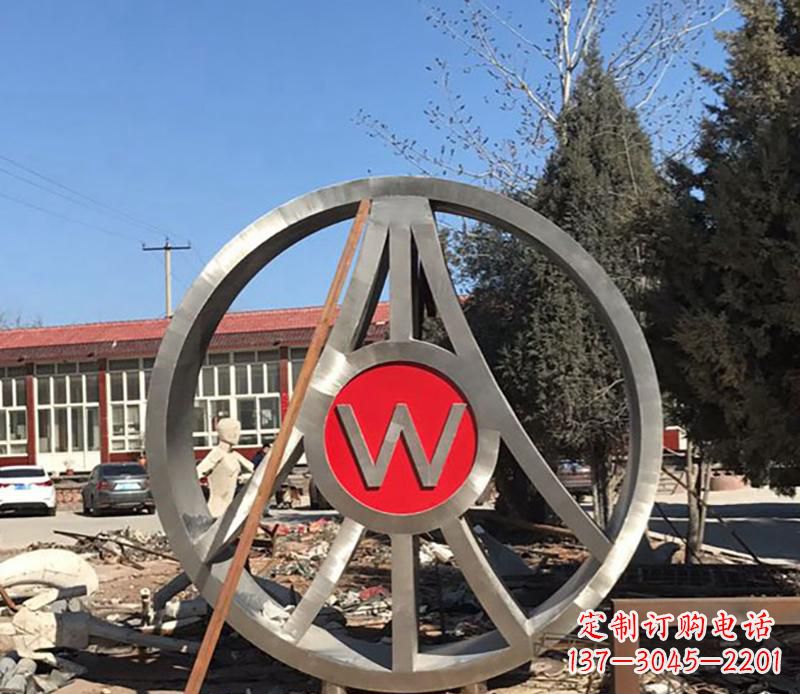 烟台精美的不锈钢圆球字母景观雕塑