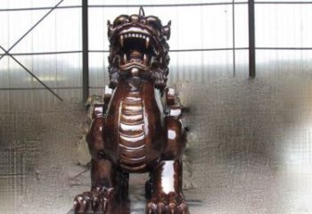 烟台来自古老文化的獬豸铜雕