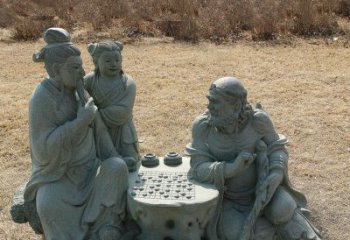 烟台八仙下棋铜雕塑