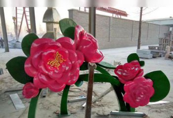 烟台中领雕塑花朵般精美的不锈钢牡丹雕塑