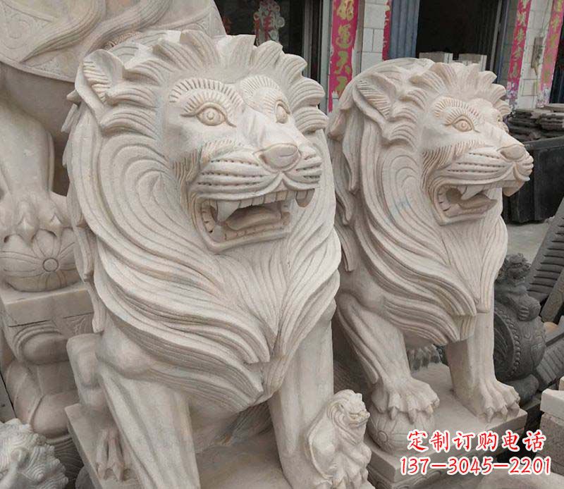烟台西洋狮石雕动物雕塑