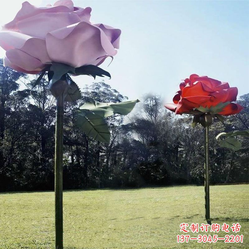 烟台精美不锈钢雕刻玫瑰花雕塑