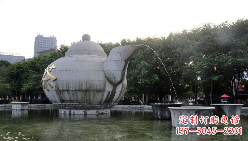 烟台精致雕塑茶壶石雕