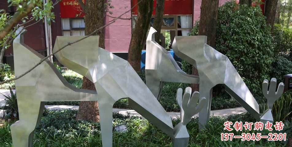 烟台精美雕塑梅花鹿几何古典雕塑
