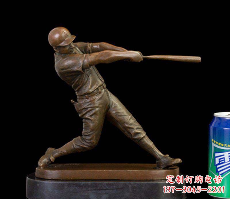 烟台风采动人的人物铜雕棒球雕塑