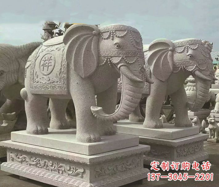 烟台精美大象大理石雕塑