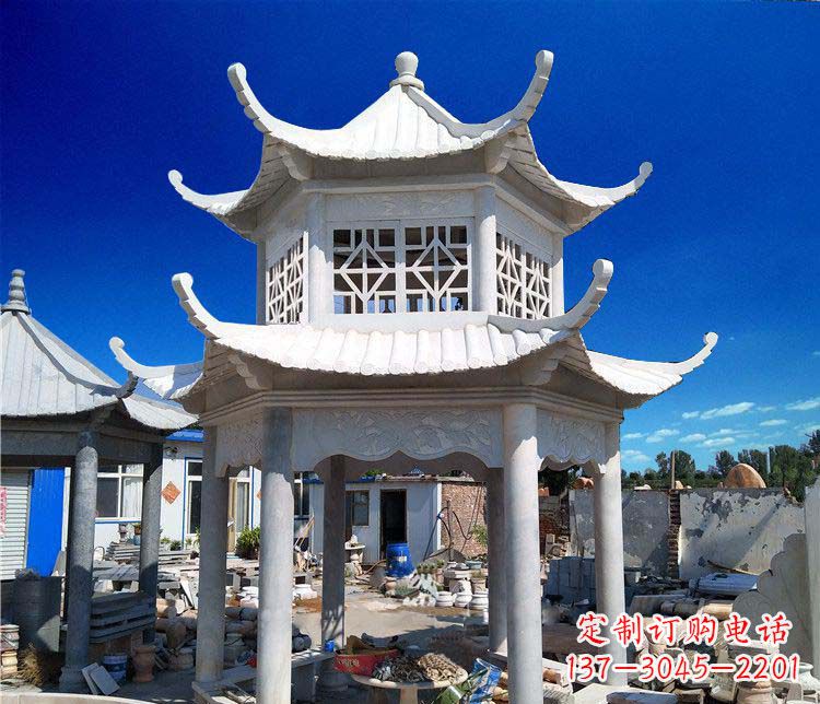 烟台大理石双层凉亭雕塑
