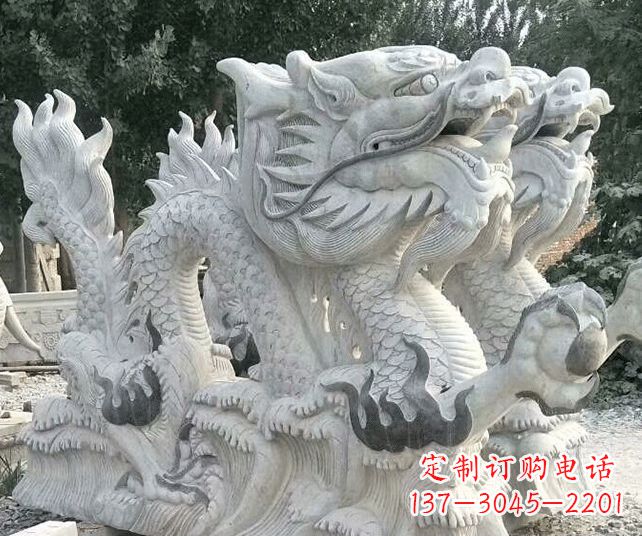 烟台优雅古典大理石生肖龙雕塑