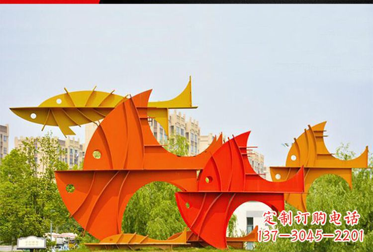 烟台大型不锈钢鲤鱼雕塑