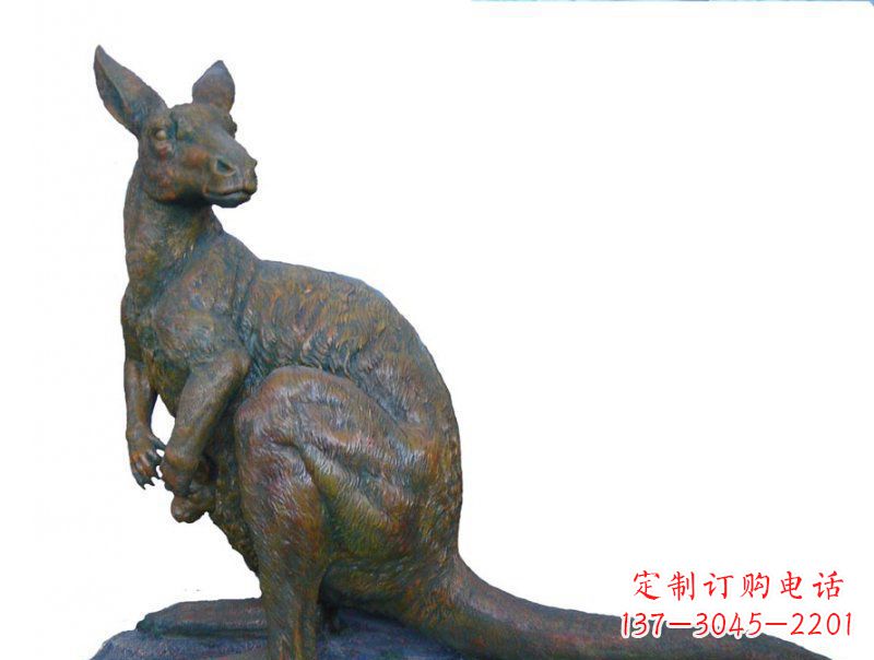 烟台公园袋鼠动物铜雕 (4)