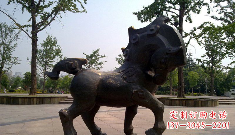 烟台中领雕塑灵动小马铜雕