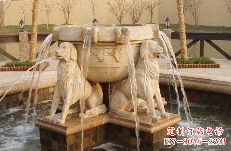 烟台喷泉狗石雕